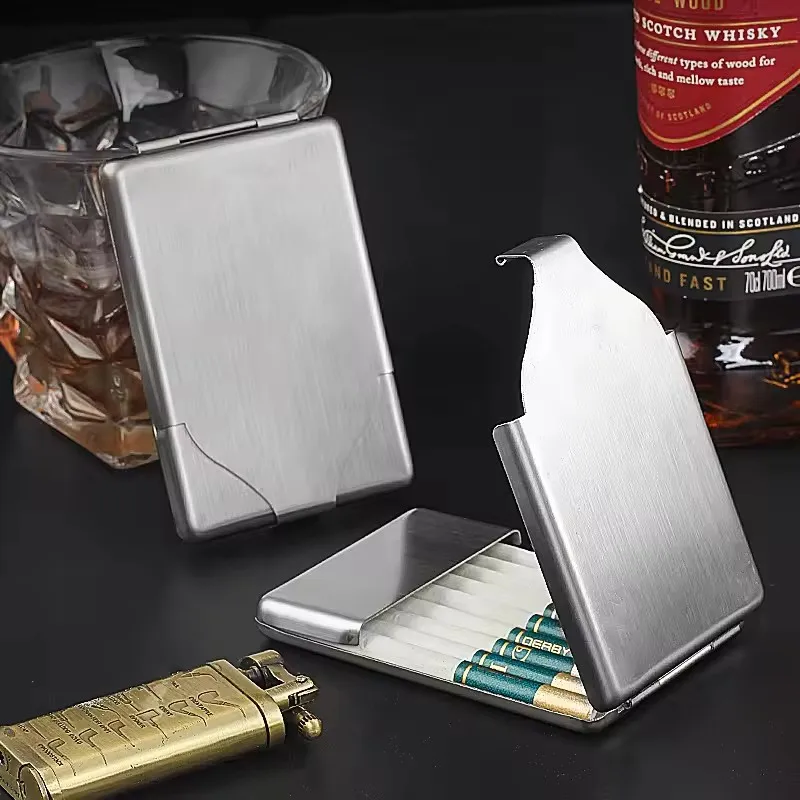 Ultra Thin Stainless Steel Cigarette Box: Rust-Proof Moisture-Resistant Cigarette Storage Case Pocket-Sized with Clip Easy Carry - Image 4