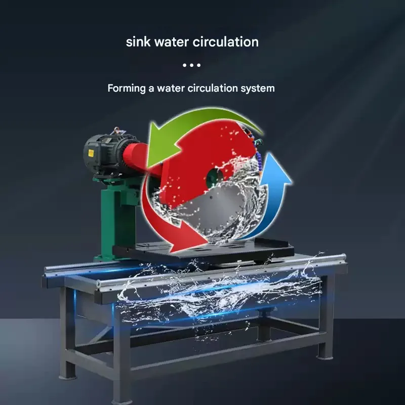 Tilting Stone Cutter Machine Chamfering Adjustable Angle Bench Saw For Granite Marble Refractory Brick Concrete Block Cutting