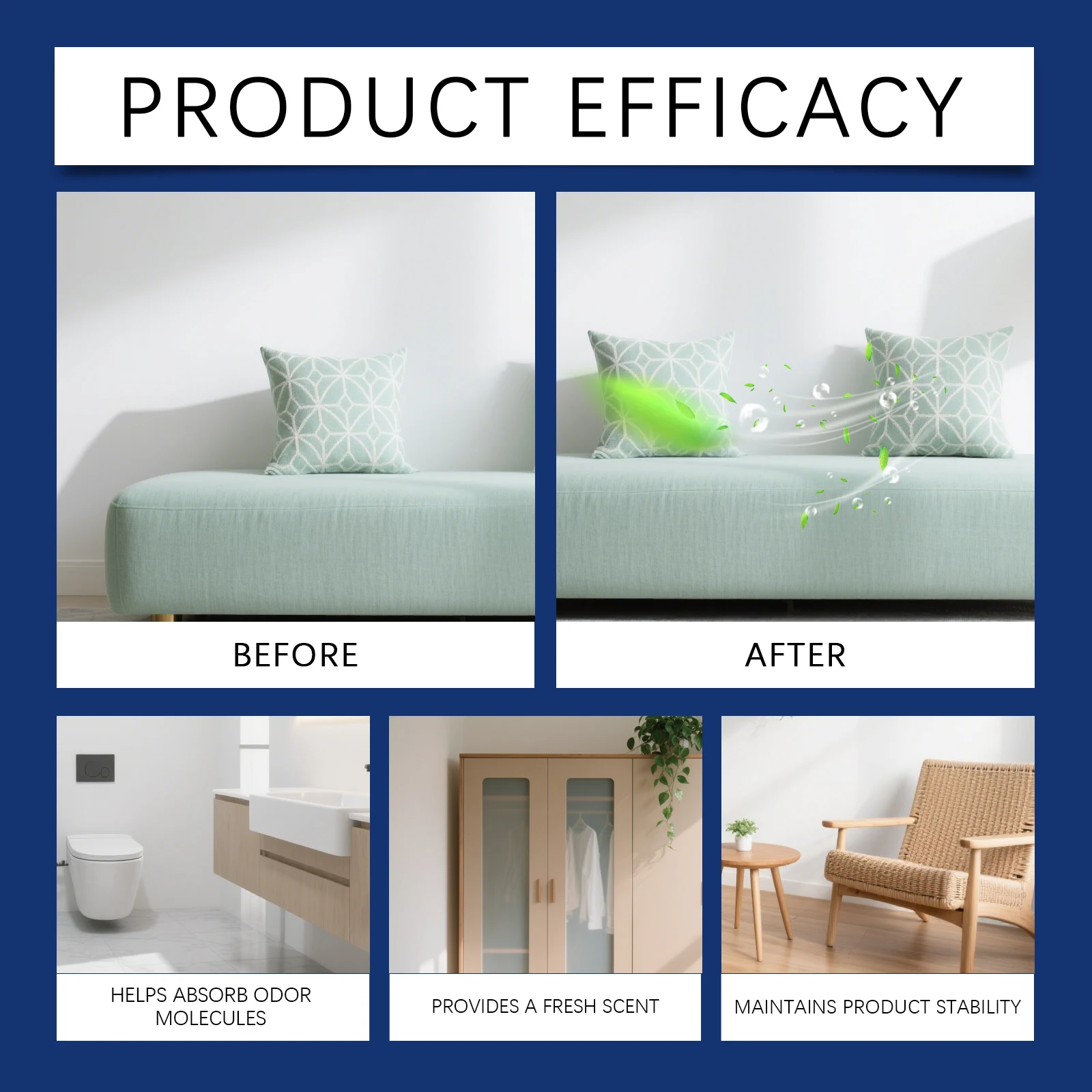 Air Freshener for Home Long Lasting Odor Eliminator for Car Room Bathroom Closet Moisture Absorber Air Purifying Deodorizer Ball