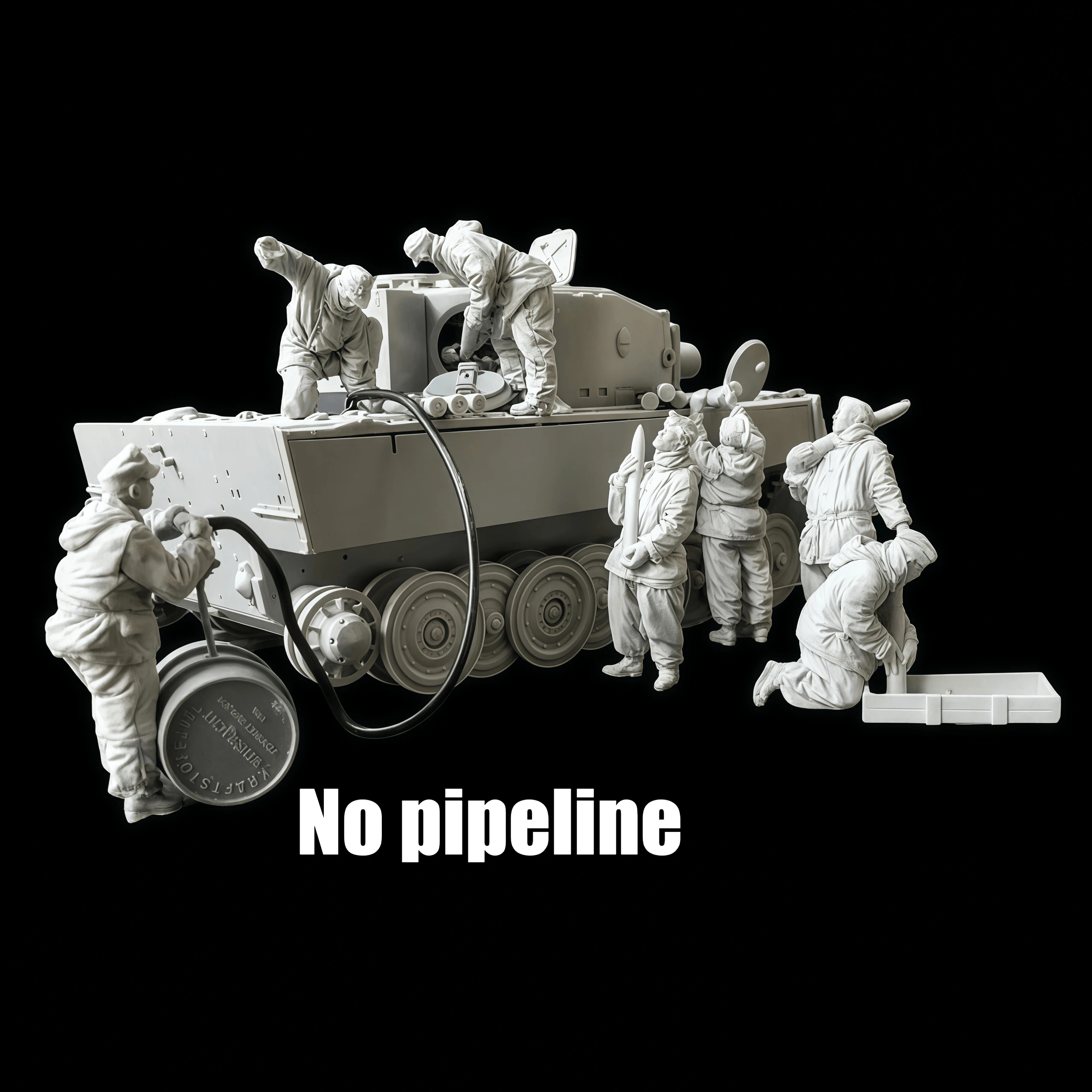 

Набор для сборки модели из смолы в масштабе 1:35, GK, танк с 8 фигурками и снаряжением, неокрашенный