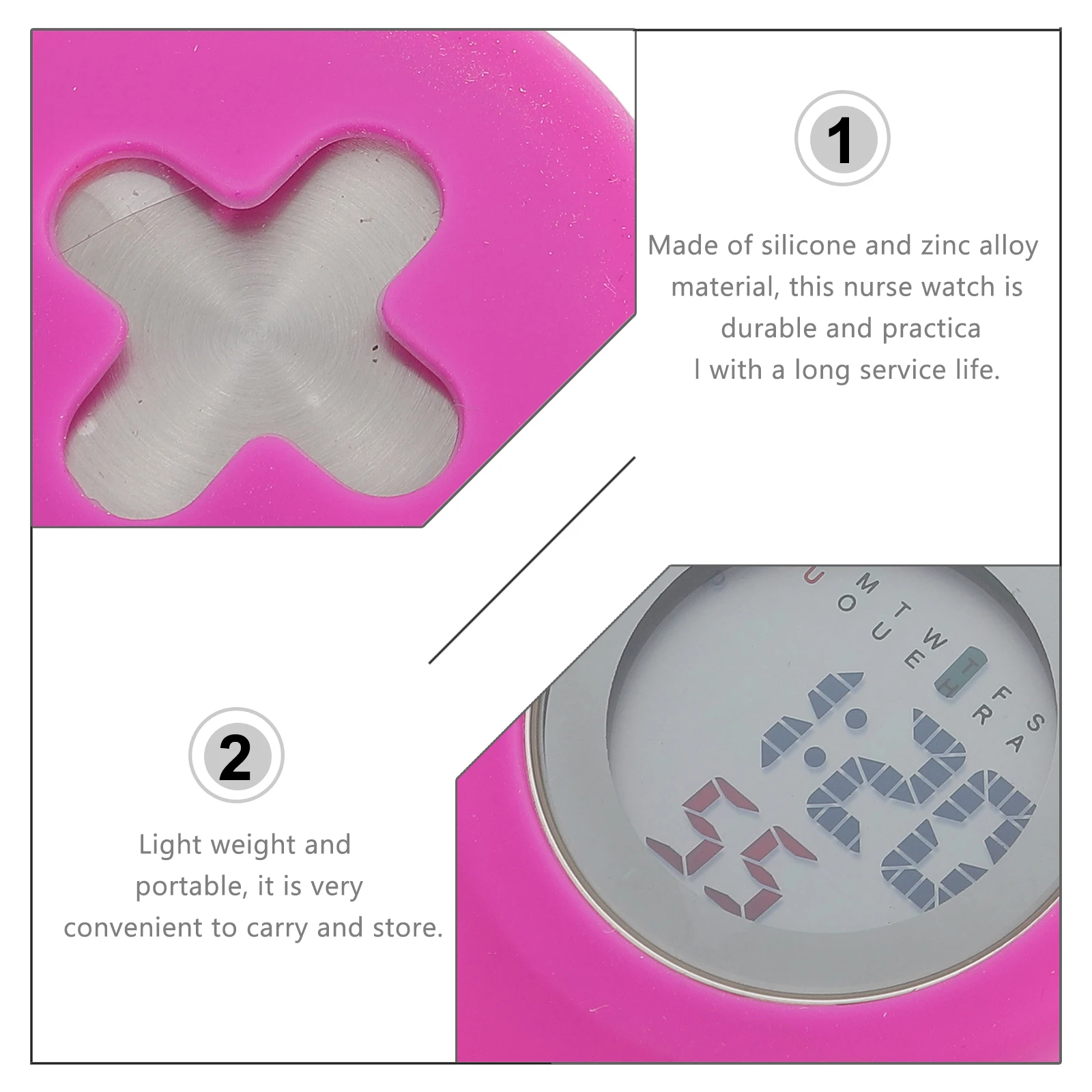 

Silicone Nurse Alloy Pocket Lightweight Portable Medical Silicone Nurse Watch Accessories Stethoscope Hanging Watch