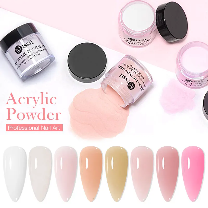 MTSSII Acrylic Powder 10g White Pink Acrylic Nail Professional Polymer for French Nail Extension No Need Lamp Cure