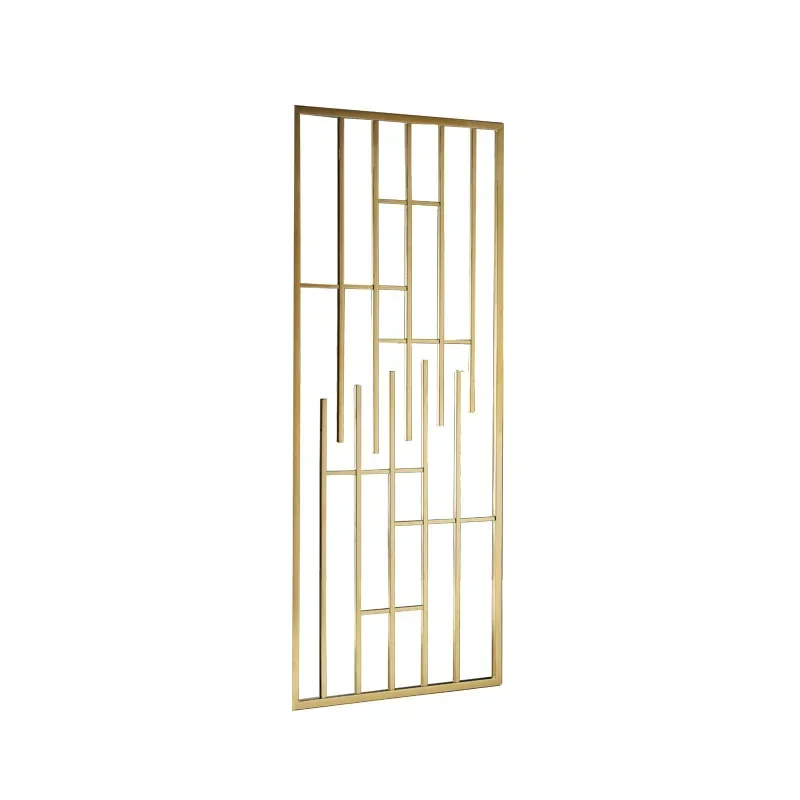 

Stainless steel screen customization, partition living room aluminum alloy is a hollow carved grid new Chinese light luxury