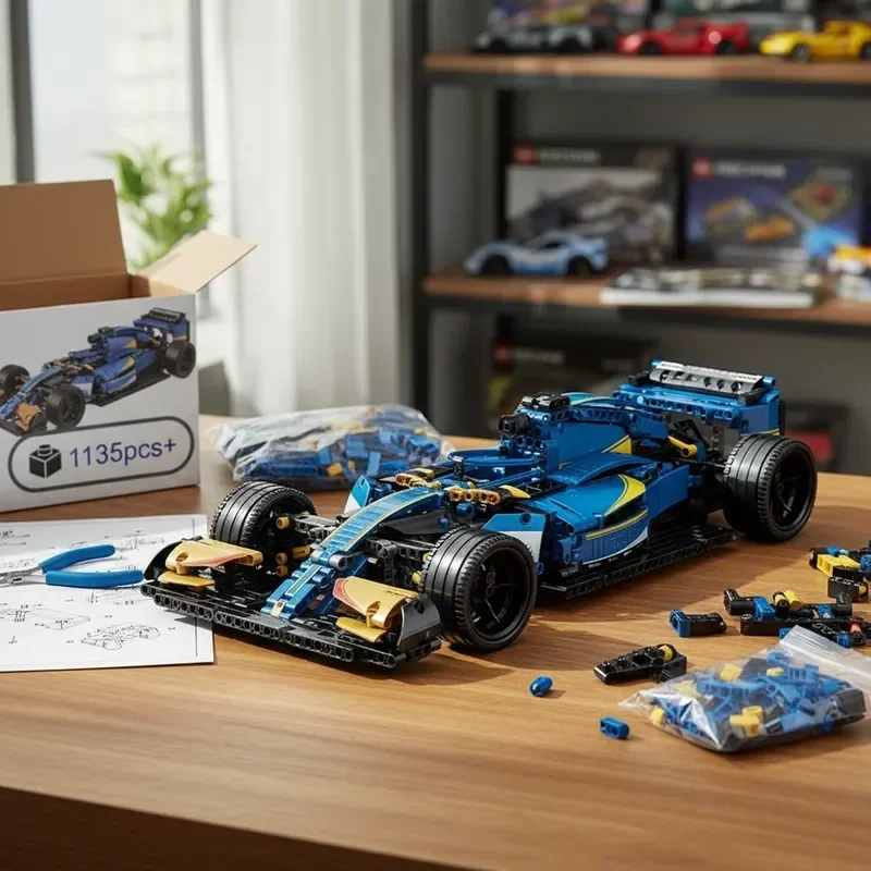 

1135pcs NEW Technical Racing Car Construction Set MOC Building Block DIY tabletop decorations Model birthday Christmas gifts