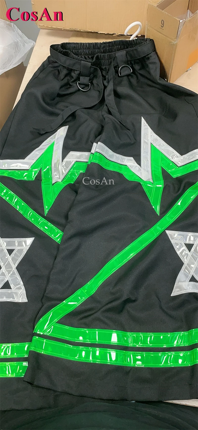 كوسان السداسية شبح الرقص السراويل ملبورن شفل فات السراويل جرس قيعان مشرق تأثير عاكس بنطلون للجنسين جديد