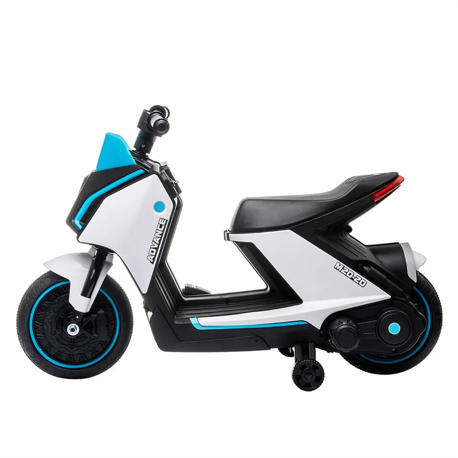 Child 6V 2 Motors Electric Motorcycle With Training Wheels Kids Car