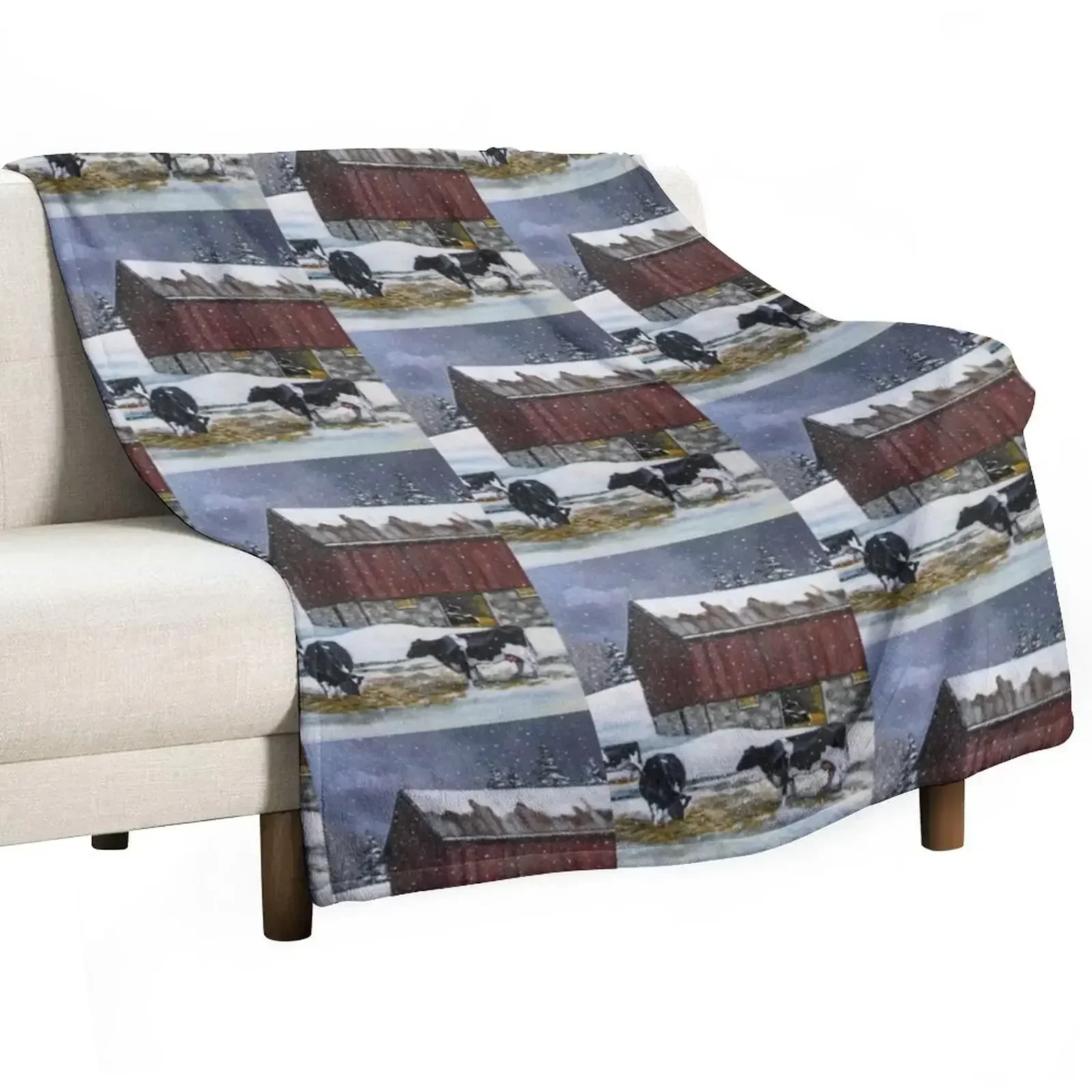 Cute Rustic Screech Owl Fence Modern Cottage Chic Country Art A653 Throw Blanket Softest blankets ands Beautifuls Blankets