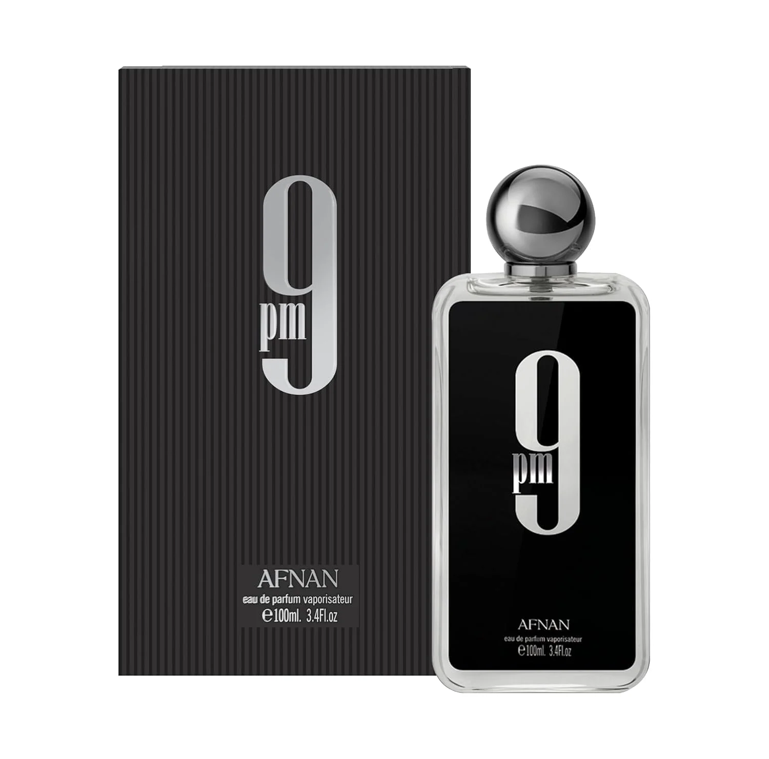 Afnan 9 PM Eau De Parfum 3.4 Oz / 100 Ml | Long-Lasting Masculine Cologne | Warm Vanilla, Cinnamon & Amber Woody Fragrance