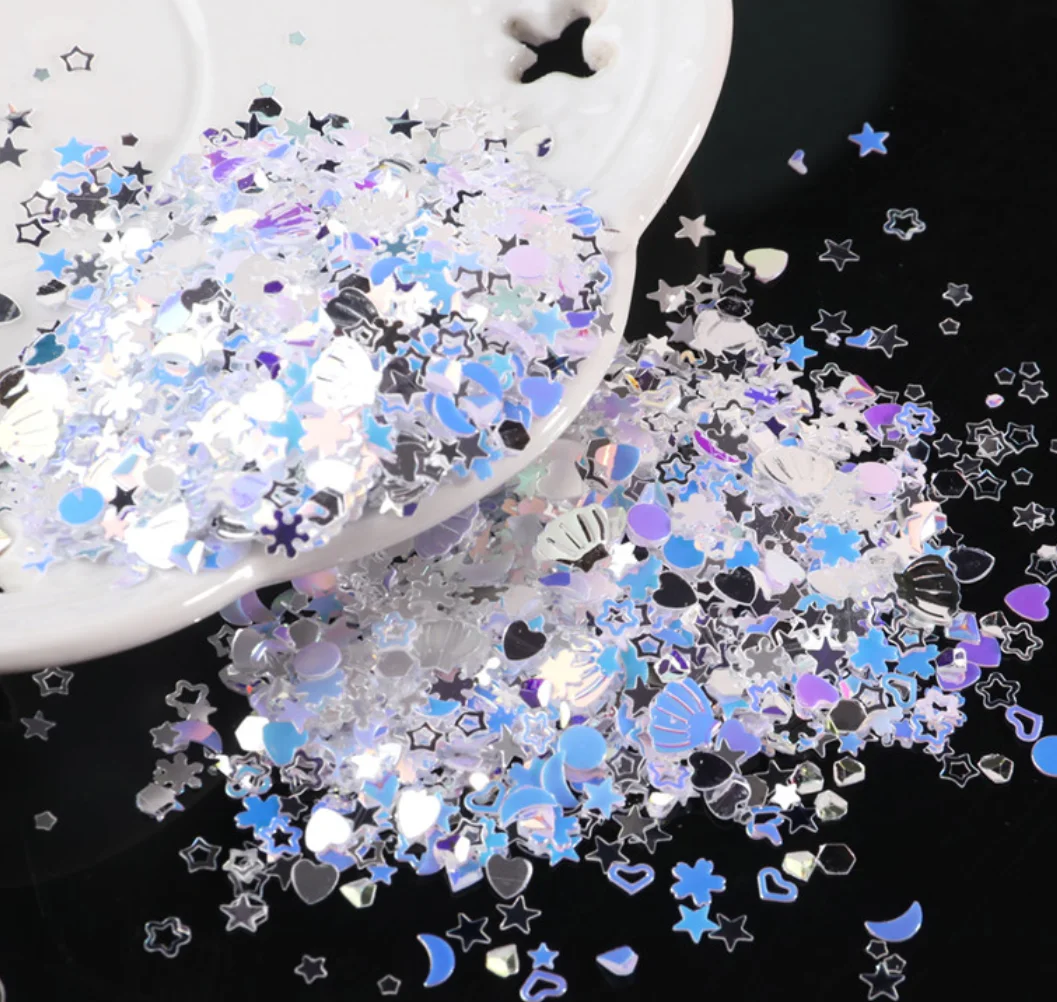 YTYIN كريستال مسمار الترتر مختلط ستار القلب رقائق البرقوق الترتر pailletes ل رسومات أظافر مانيكير ، ديكور الزفاف النثار