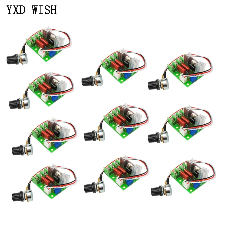 10 peças ac 220v 2000w regulador de tensão scr de alta potência dimmer controlador de velocidade do motor módulo regulador com regulador de potenciômetro
