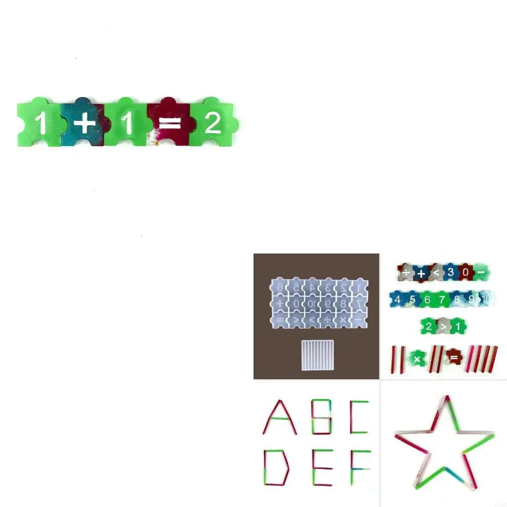 

1 комплект, подсчет чисел, математические игрушки, УФ-кристаллическая эпоксидная форма, обучающая головоломка, детская палочка