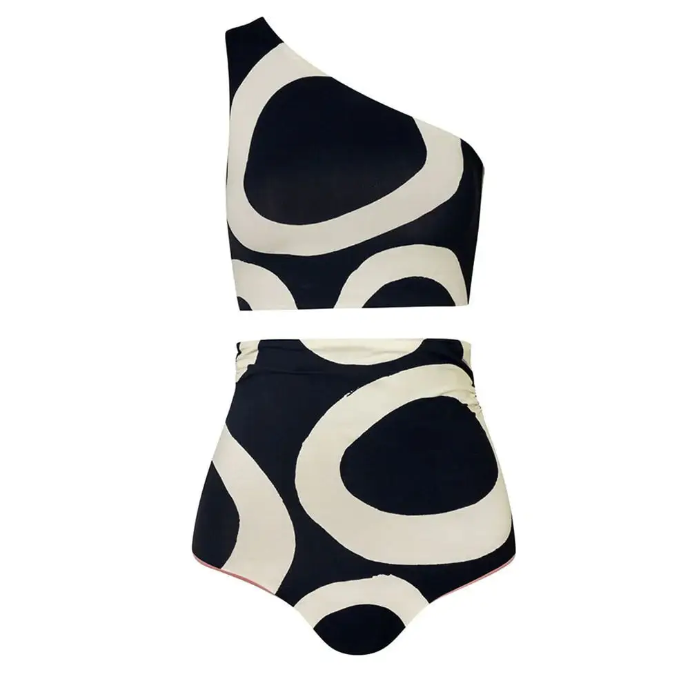 New Fashion Print Sexy One-shoulder Cover Slim Split Women\'s Three-piece Swimsuit Swimwear