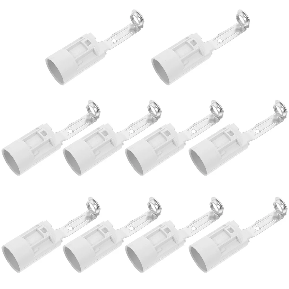 

10pcs E14 Screw Light Socket Candelabra Replacement Bulb Holder Plastic Base Heat Resistant Lamp Parts Suitable Kitchen Bedroom