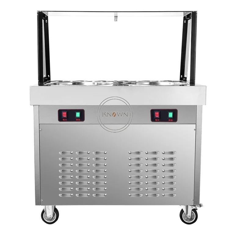 

Fried ice cream machine stainless steel stir ice cream machine double pans ice cream roll machine