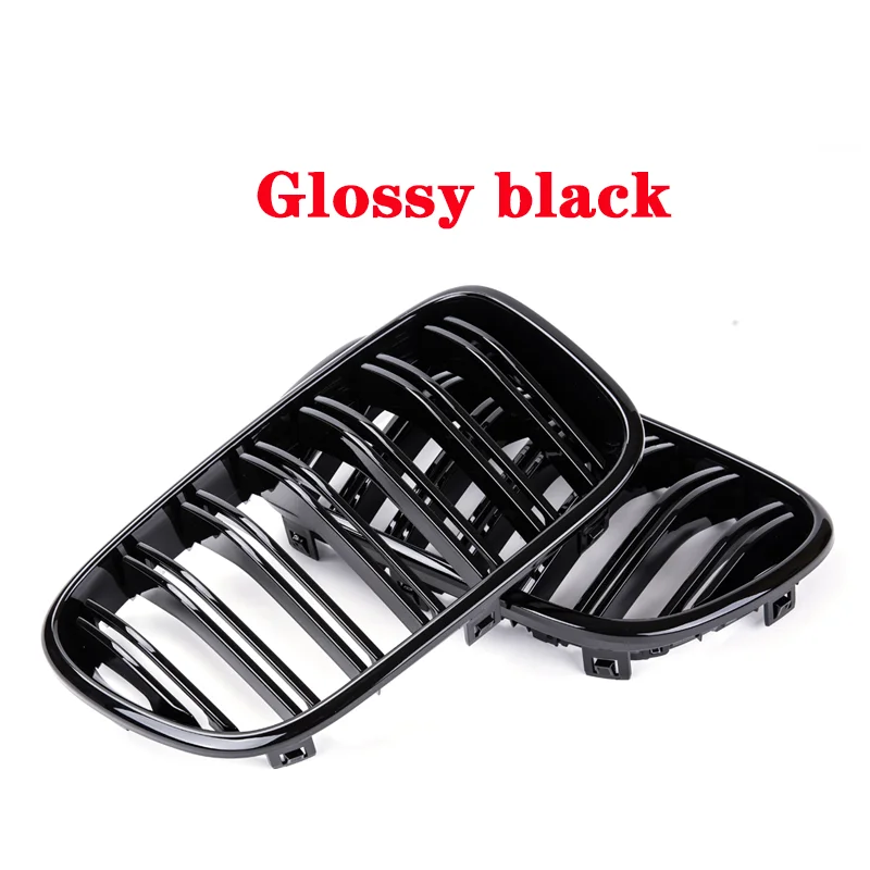 

1 Pair Car Front Bumper Grilles 2 Slat Racing Grills For BMW X3 F25 2011-2013 Double Line Kidney Replacement Accessories