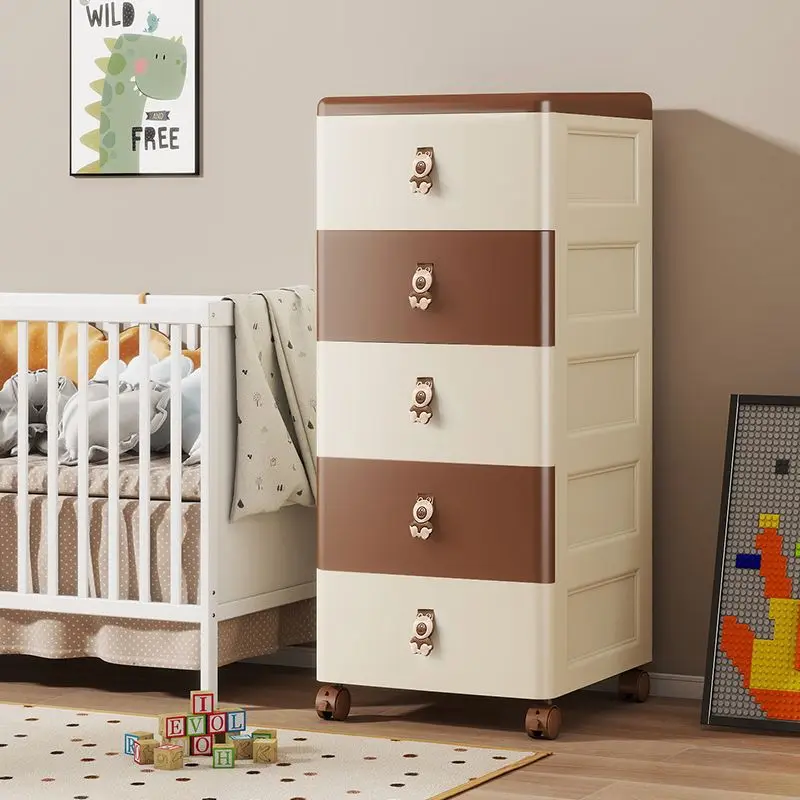 

Современный дизайн, утолщенный, многослойный пластиковый шкаф-комод для хранения закусок и детских вещей, домашний детский шкафчик