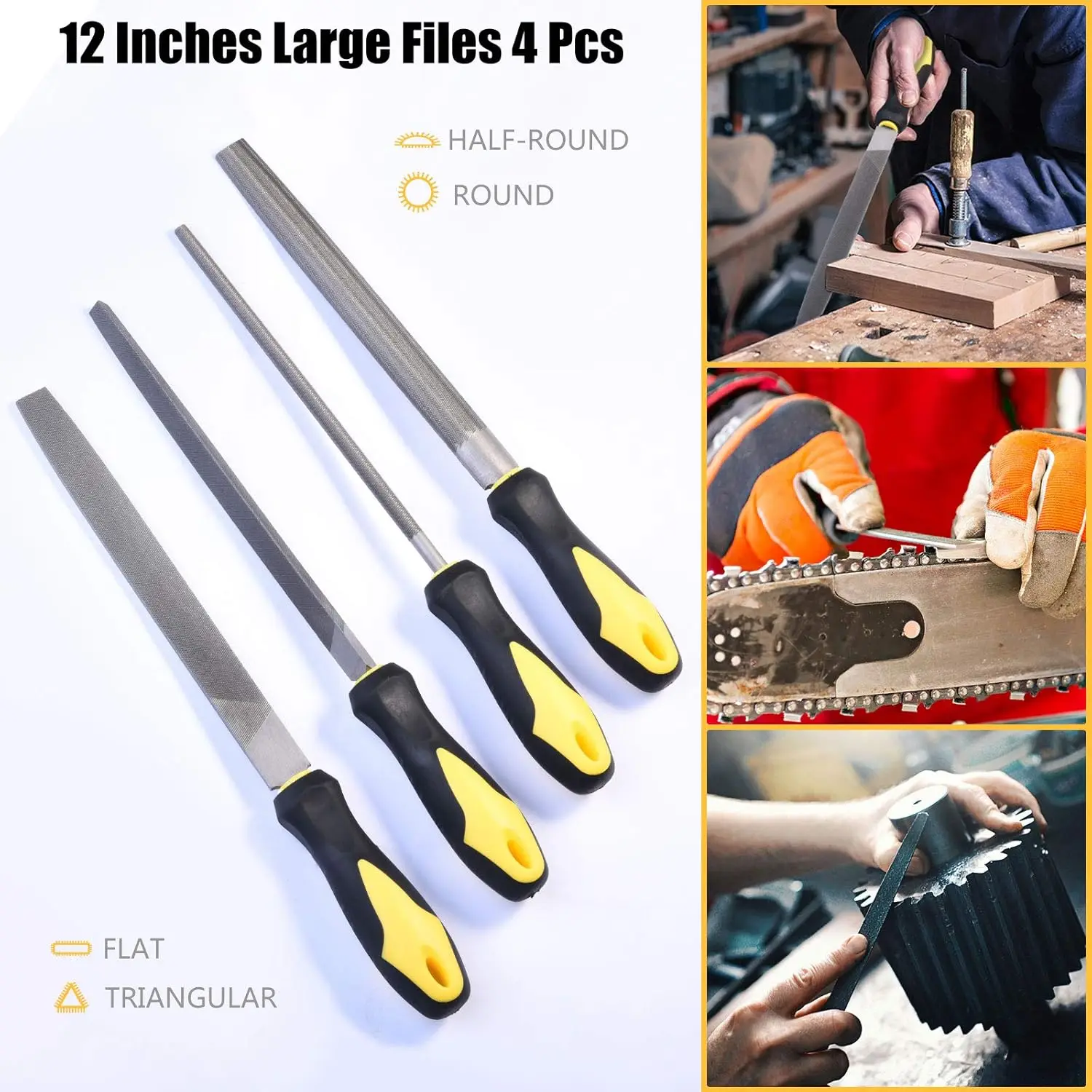 17PCS Premium Needle File Set - High-Carbon Steel Files with Non-Slip Ergonomic Handles for Precise Filing on Wood, Plastic, Je