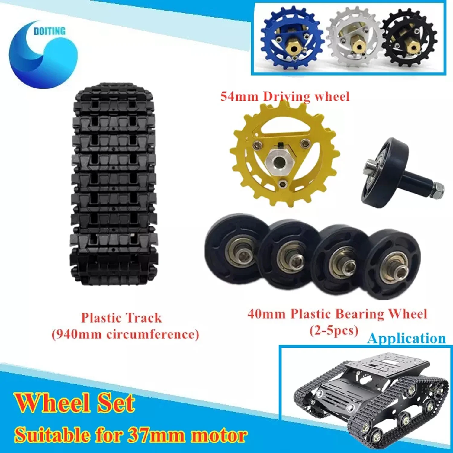 Wheel Set For 33mm Motor Track+Bearing Wheels+Driving Wheel Accessories YP100 Tracked Robot Tank Chassis RC Smart Car DIY Kit