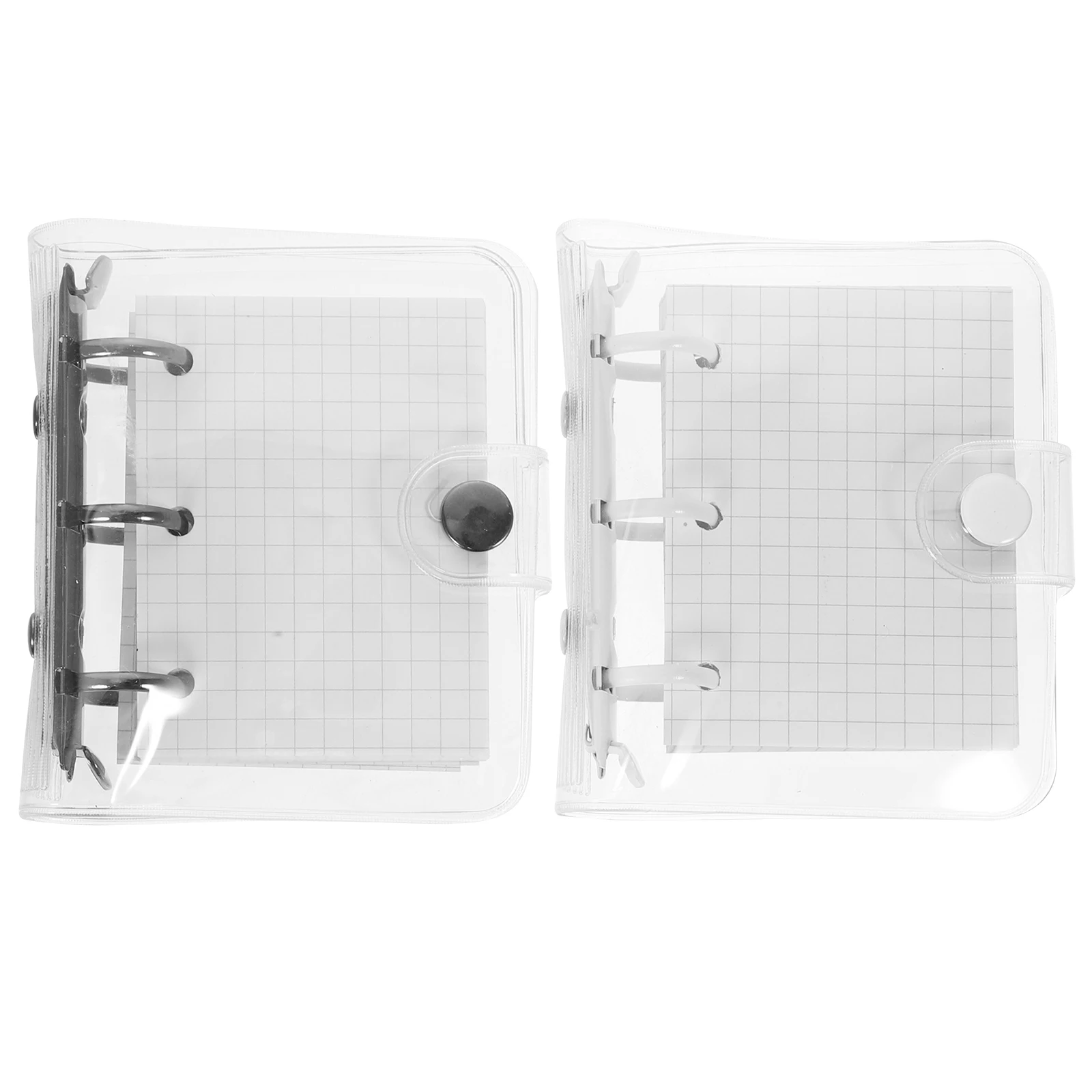 

2 Sets Mini 3 Ring Loose-Leaf Notebook Transparent Buckle Creative Notepad For Diary Writing Travel Recording Students Gift