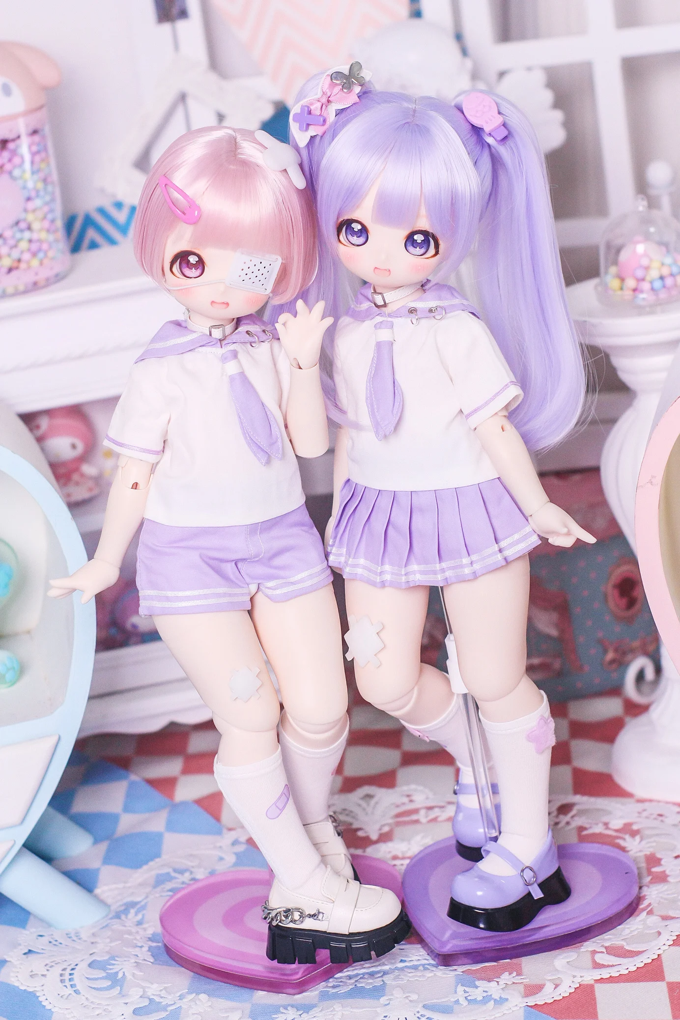 

BJD doll clothes suitable for 1/4 size cute doll clothes sailor BJD doll clothes suit set doll accessories (5 points)