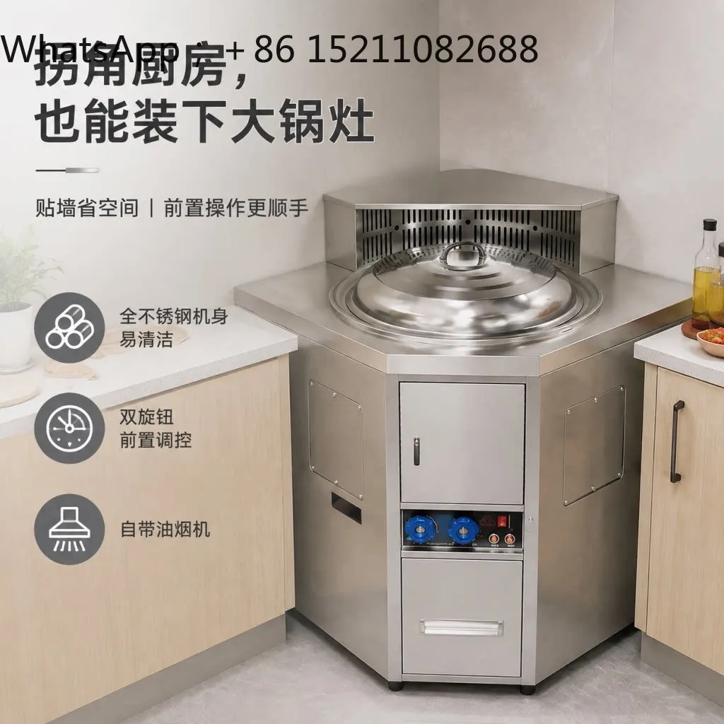 LLY new stainless steel firewood corner stove rural household smokeless firewood stove integrated large pot table