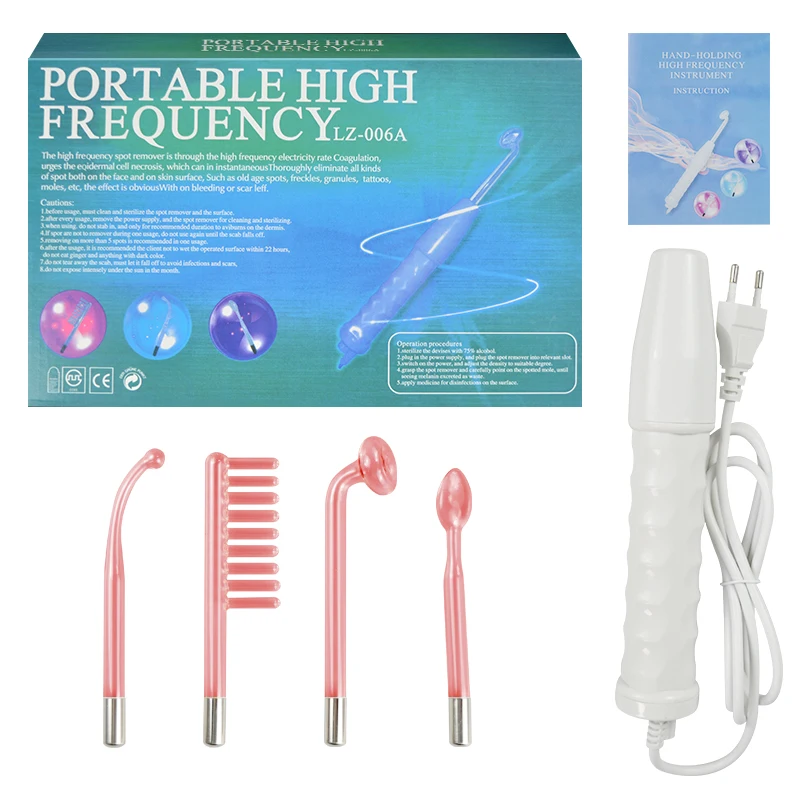 

4in1 Electrode Glass Tube Machine Spot Acne Wand Facial Spa Face Skin Care Electrotherapy