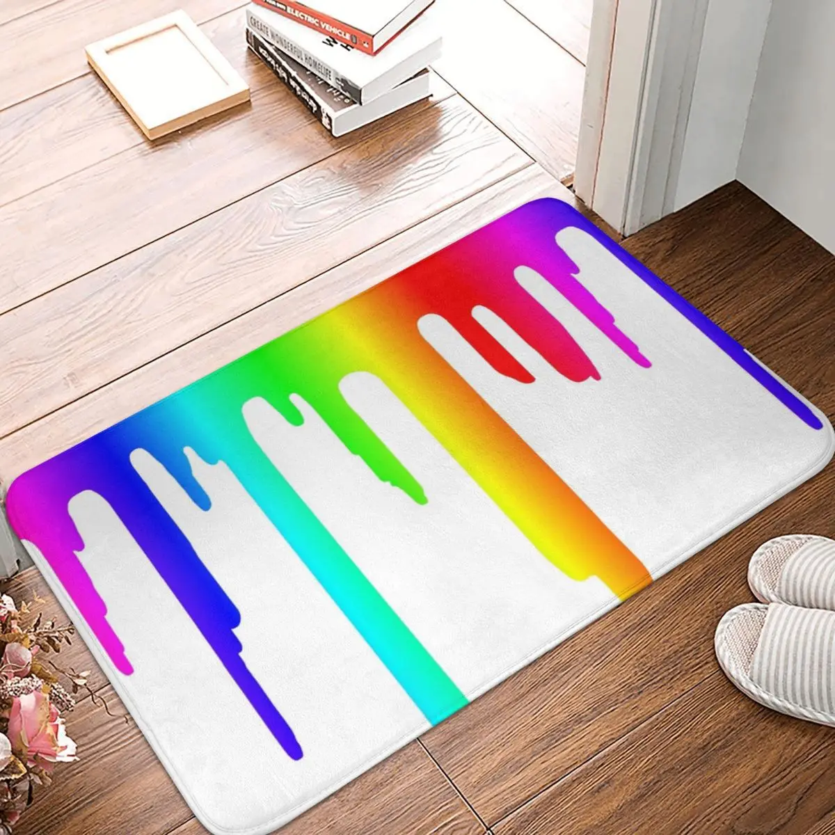 Rainbow Drip Doormat Rug Carpet Mat Footpad Polyester Non-slip Dust-Proo Front Room Corridor Kitchen Bedroom Balcony Toilet