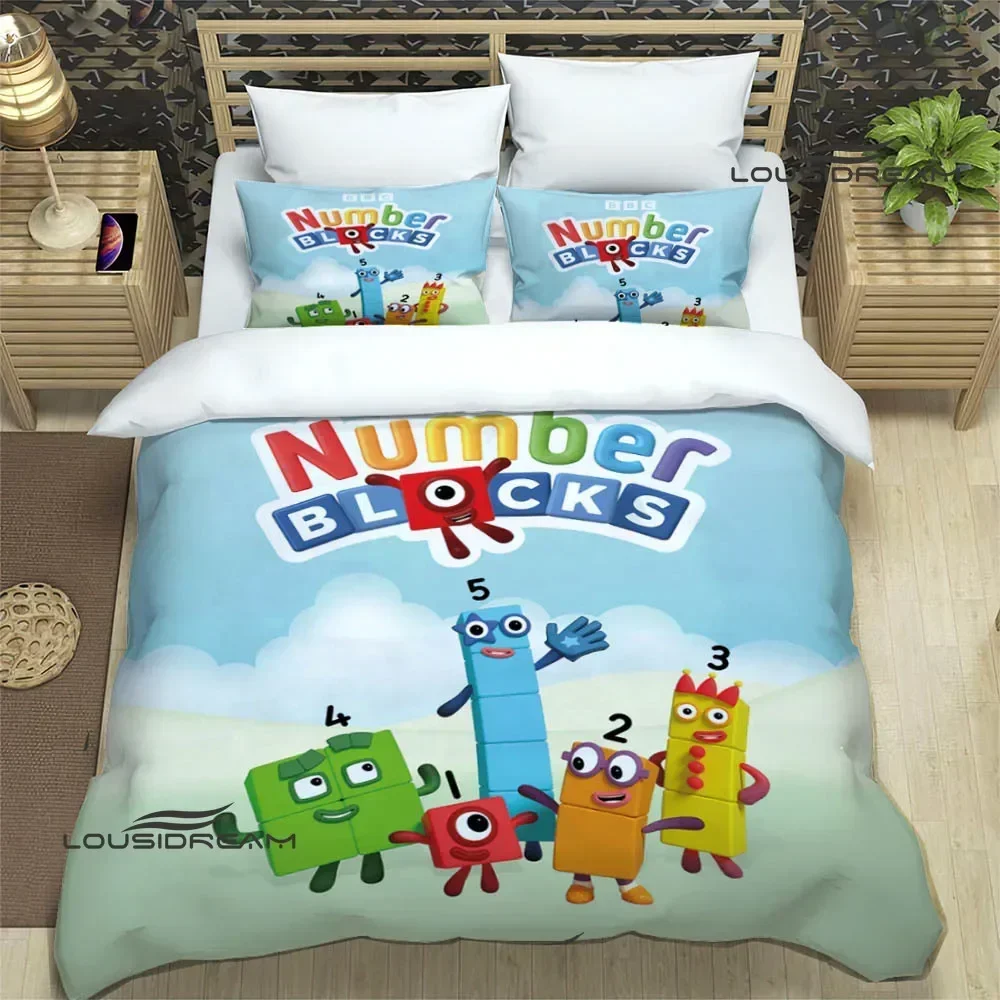 3D cartoon N-Number-Blocks Bedding Sets exquisite supplies set duvet cover bed comforter set bedding set luxury birthday gift