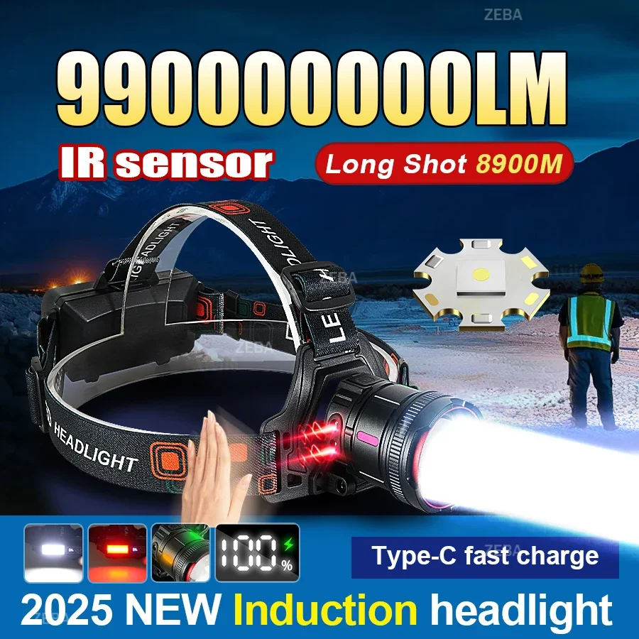 990000000lm-ultra-bright-headlamp-rechargeable-head-flashlight-high-power-head-torch-ir-sensor-head-lantern-for-fishing-hunting