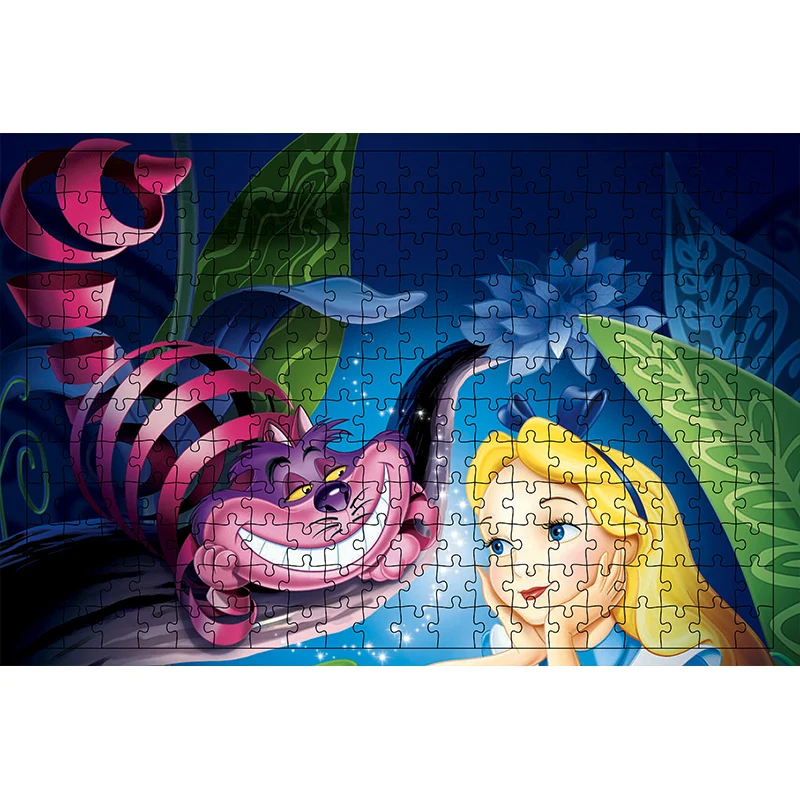 Puzzles Alice In Wonderland Disney Cartoon 300PCS Jigsaw Puzzle Game For Girl Toys Anime Stills For Girl Room Desk Collection