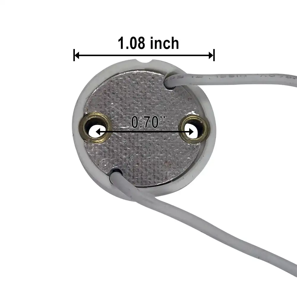 Portalámparas de cerámica GU10, Conector de Base, adaptador de silicona de plomo para bombilla halógena, cable de lámpara CFL de 15CM, 10 unidades