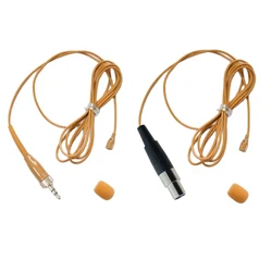 Tan Color TL50 Tie Clip Lavalier Microphone For Shure 4Pin Sennheiser 3.5mm Lock AKG Samson Gemini 3Pin Wireless Belt Transmitte