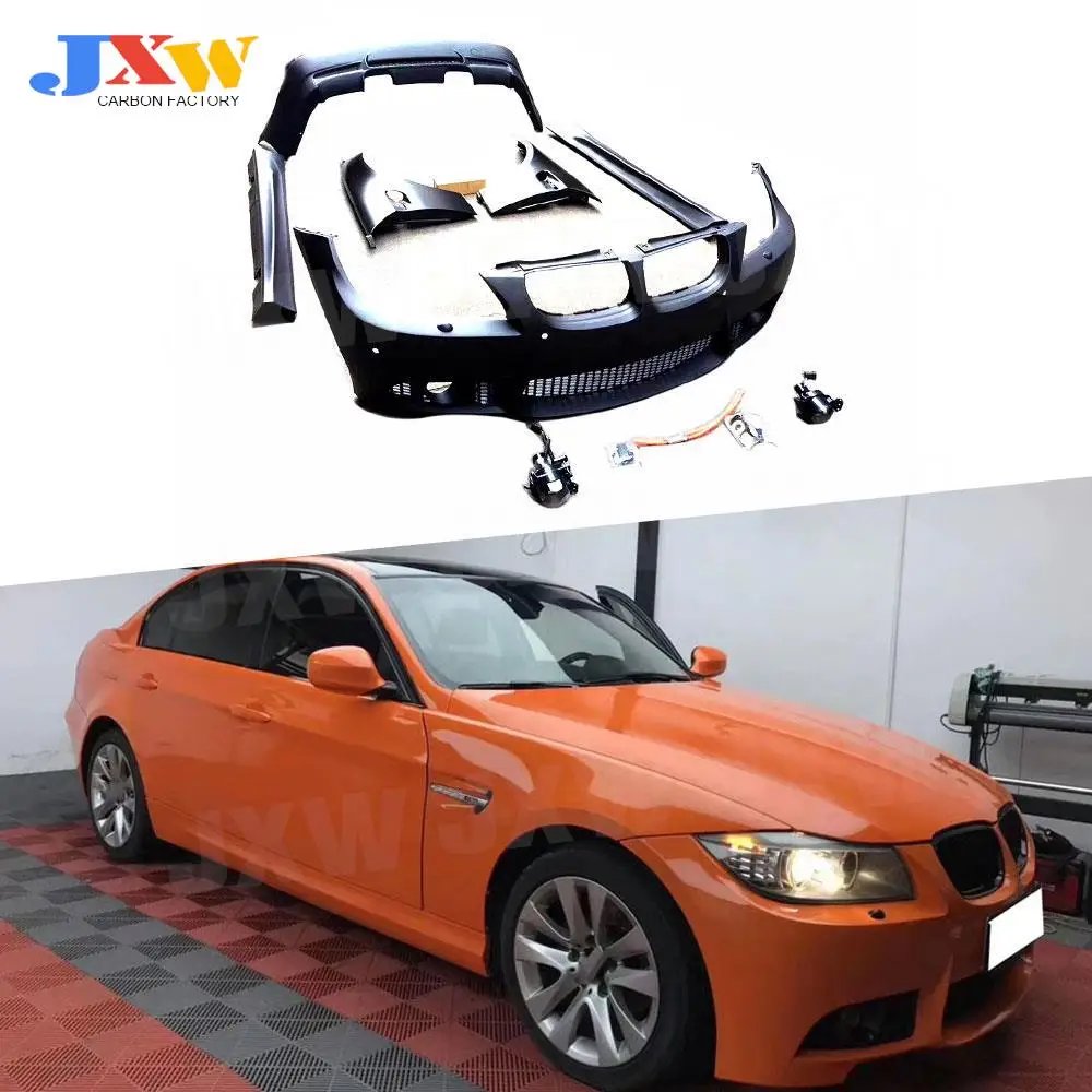 

for 3 Series PP Front Bumper Rear lip Diffuser Spoiler Side Skirts Fender Covers for BMW E90 04-11 BodyKit Car Styling