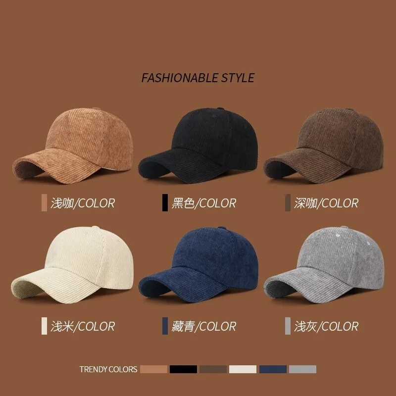 Unisex Corduroy Baseball Cap Trucker Cap Corduroy Hat with Adjustable Straps for Outdoor Travel