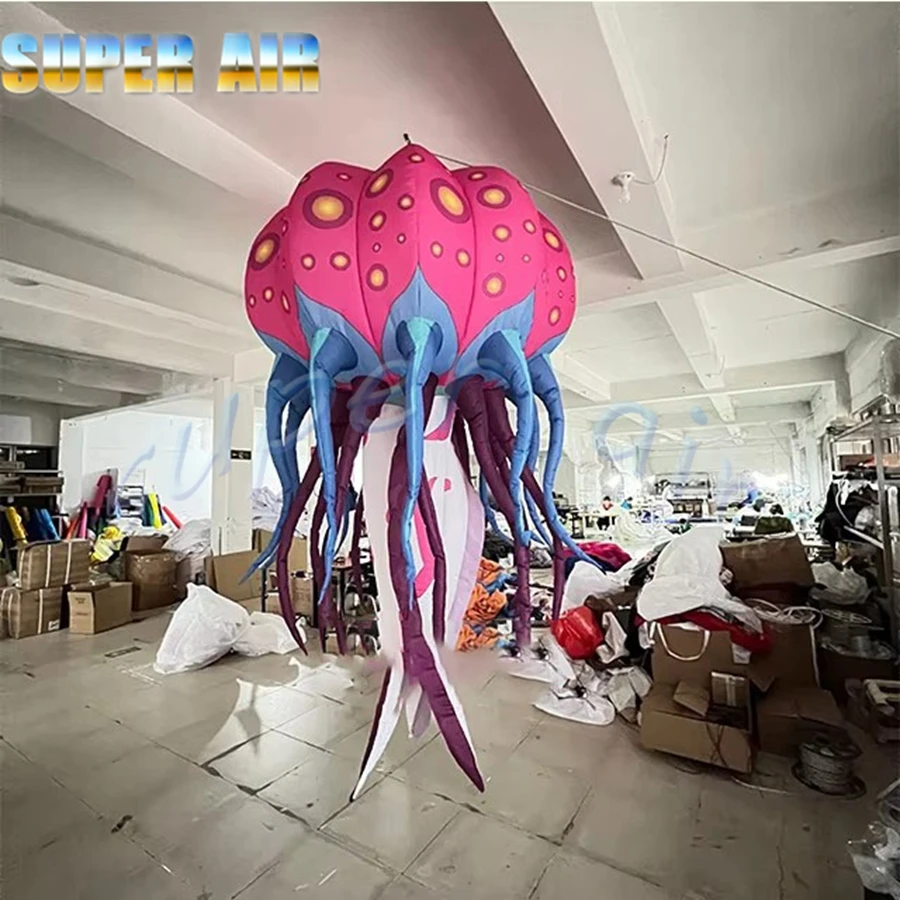 Schönes Design, Bühnendekoration, bunte LED-Beleuchtung, aufblasbare gefleckte Qualle mit Gebläse zu verkaufen