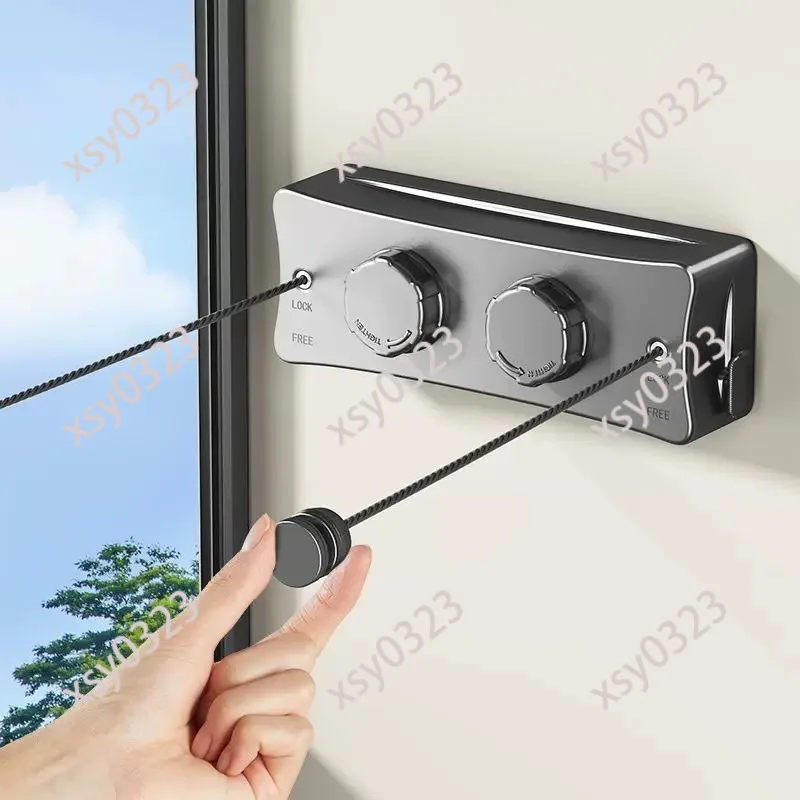 

Punch-free Retractable Clothesline, Invisible Steel Wire Drying Rope for Balcony Bathroom Indoor Use