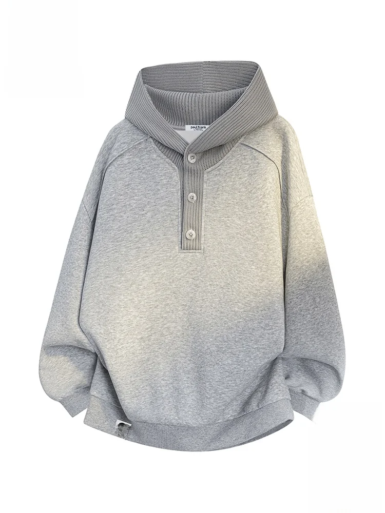 

PaulFrank Loose Fit Knitted Hoodie Men's Spring Casual American Brand Comfortable Long Sve T-irt Sle Animal Pattern