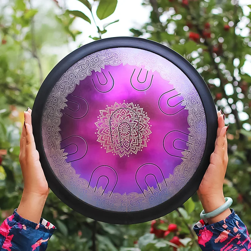 

2025 Best Quartz Manufacturer UU Drum Size 14inch Musical Scale Handpan With Free Case And Mallets Steel Tongue Drum