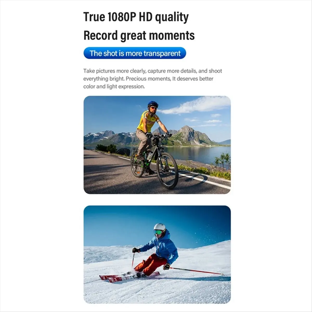 Friendly!1080P Action Cam Headlight Sports Camera Smart Sensing LED Headlamp Mini Camcorder Recorder Camera for Camping Cycling
