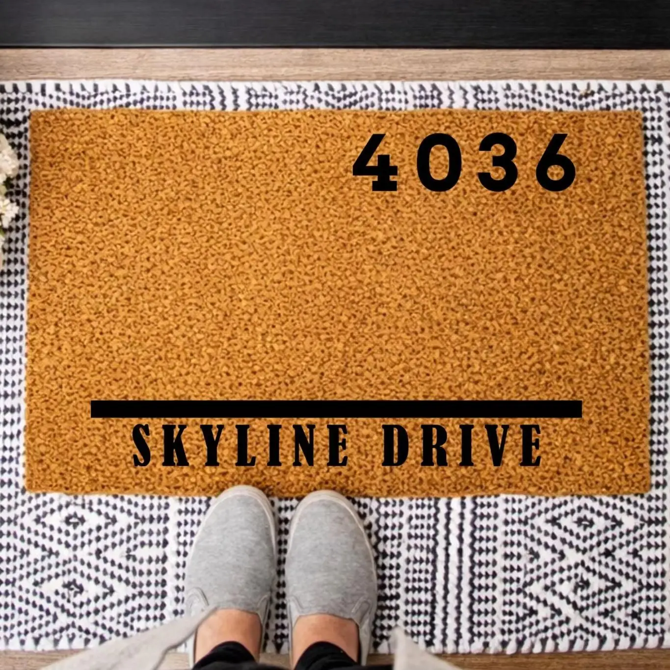 

Custom Adress Doormat Personalized Front Door Mat Anti-slip Coir New Apartment New Home Gift Modern House Housewarming Presents