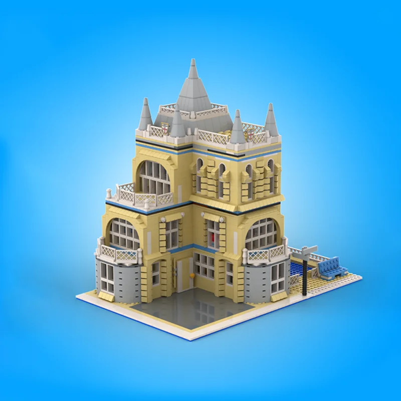 2695 قطعة MOC 10214 وحدات فندق وحدات بركة بديل بناء منتجع ريترو لتقوم بها بنفسك نموذج اللبنات عيد ميلاد