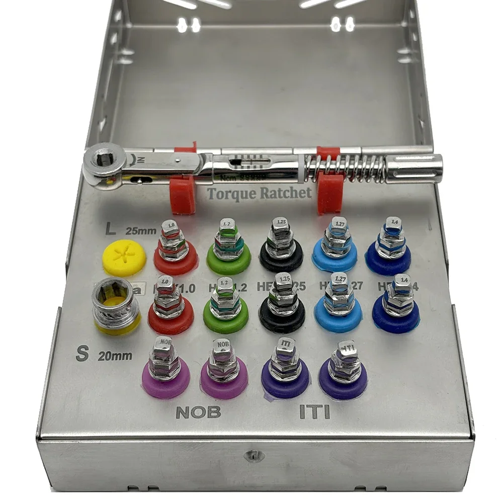 

Dental Universal Implant Torque Screwdriver Wrench Kit with Ratchet for Prosthetic Restoration Dentist Tools