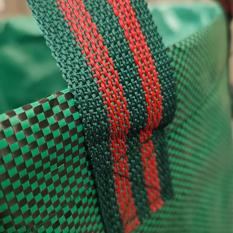 Borsa per foglie da giardino di grande capacità Borsa per raccolta di rami e foglie cadute Borsa per immondizia per piante riutilizzabile in tessuto PP verde scuro