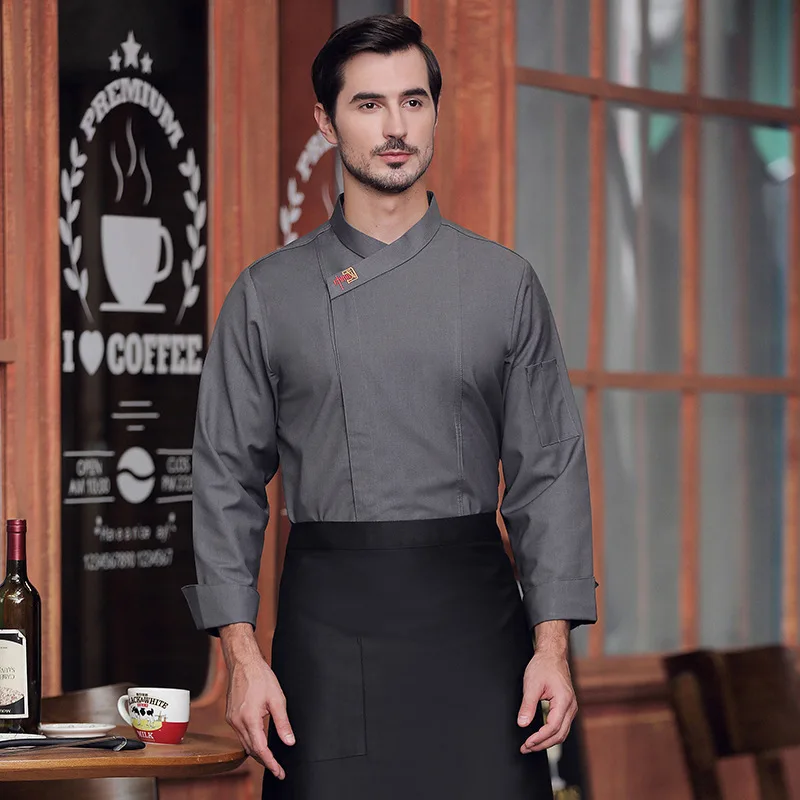 Dining Hotel Hot Pot Restaurant Rear Kitchen Chef Overalls Men and Women Autumn and Winter Long Sleeves Canteen Restaurant Work