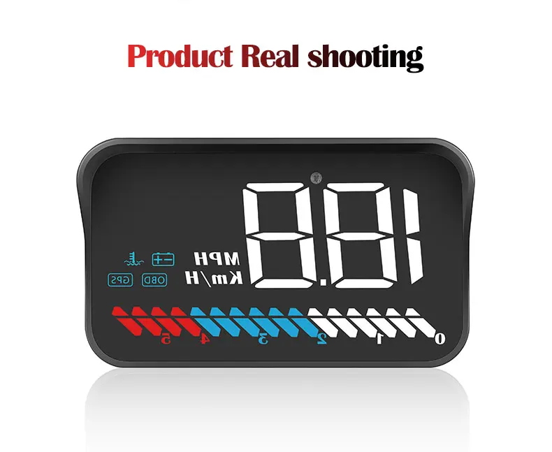 Car Head up Display M7 Digital OBD2+GPS Speedometer with 3.5" LED Screen Fatigue Driving Reminder multi-alarms for all cars