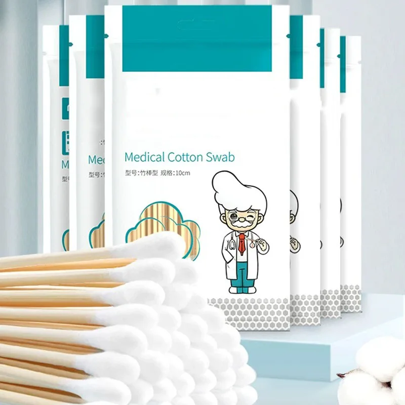 Disposable Cotton Swab for Makeup, Makeup Removal, Cleaning, Cotton Swab for Household Ear Cleaning, Sanitary Cotton Swab