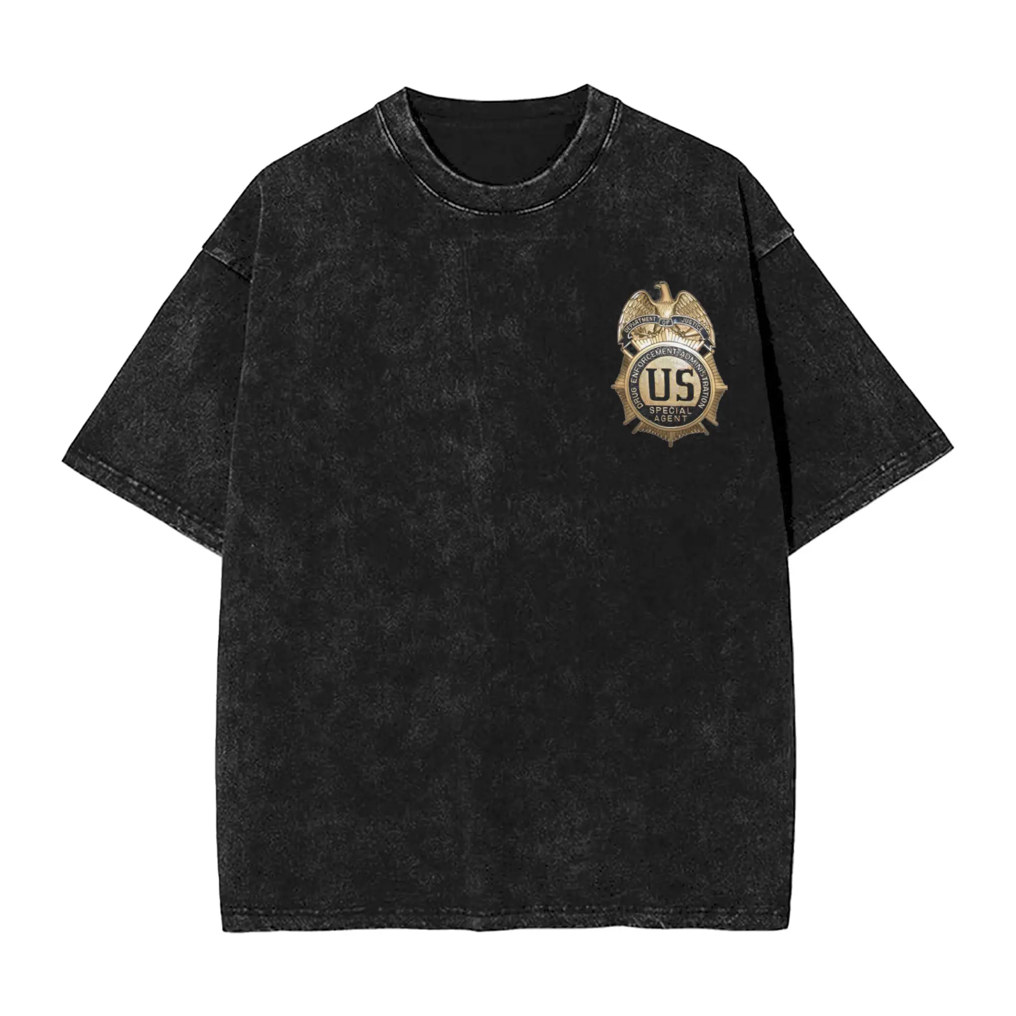 USA DEA Federals Interdiction Agency T Shirt Washed Short Sleeve Oversize T-Shirt Men Women Tops Streetwear Printed Tee Shirt