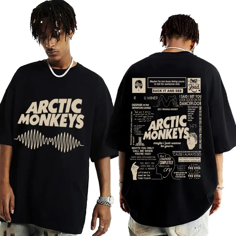 

Retro Arctic Monkeys Music Tour Double Sided Graphics T Shirt Men Women Hip Hop Punk Trend T-shirt Fashion Oversized Streetwear