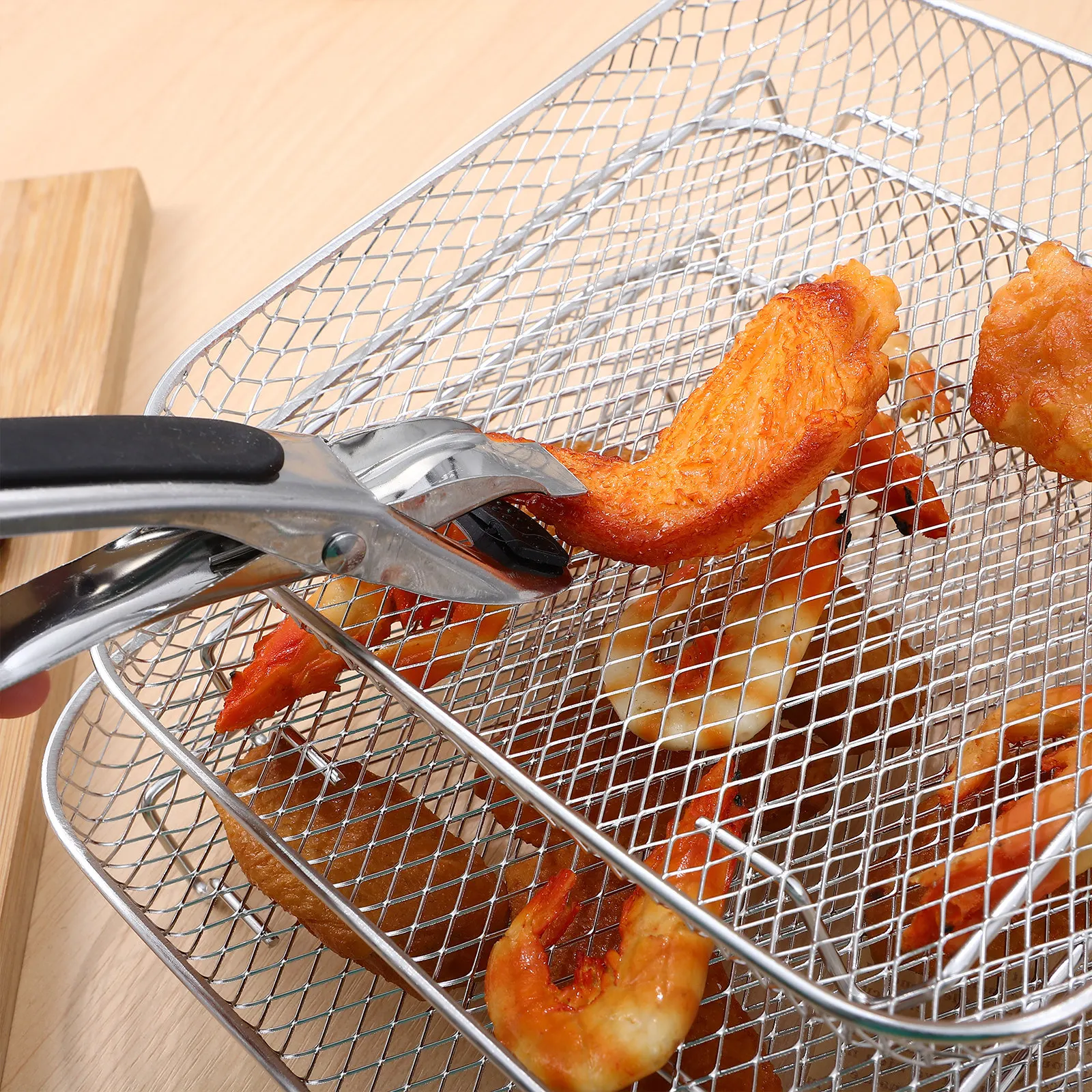 

3Pcs Food-Grade Stainless Steel Air Fryer Racks Hollow Mesh Polished Burr-Free Stackable Dehydrator Racks for Air Fryer Oven