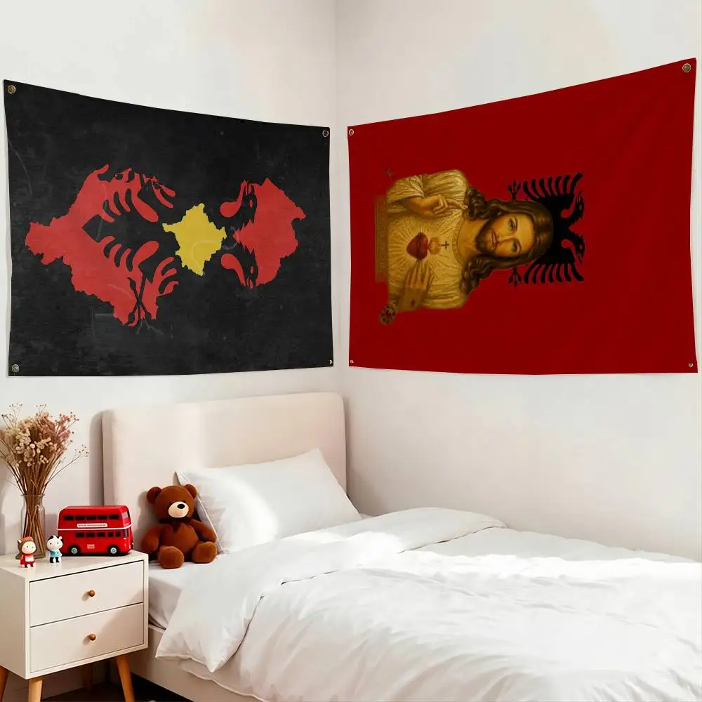 Flag Albania Flags Wall Hanging Tapestry Outdoor Garage Room Decorative flag Background Blanket